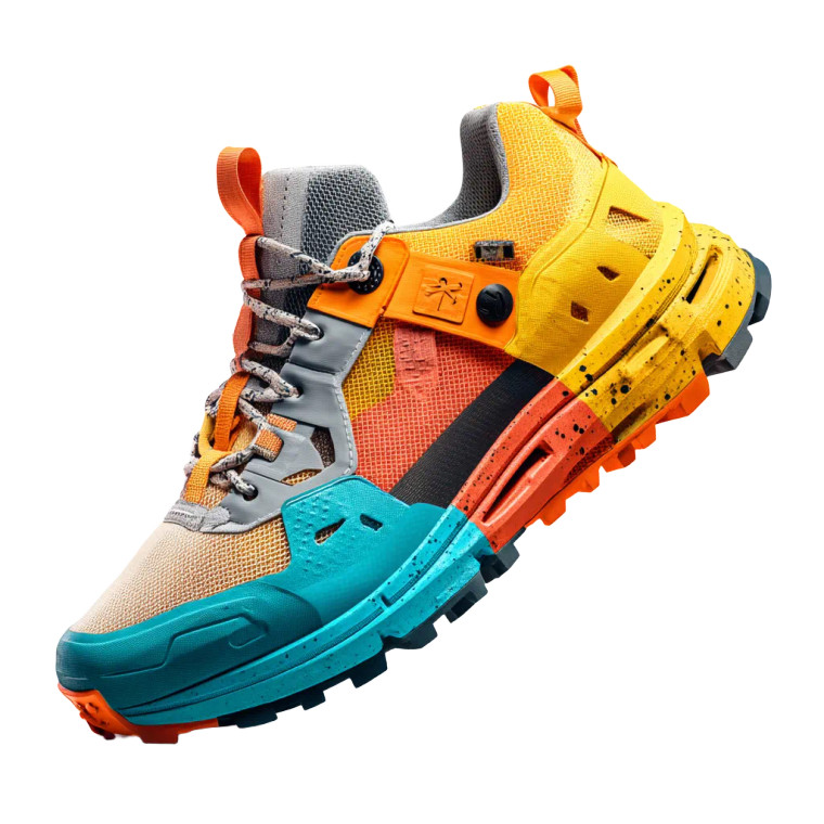 Colorful Trail Shoe Vinyl Car Decal Sticker – Waterproof & UV-Resistant 8"