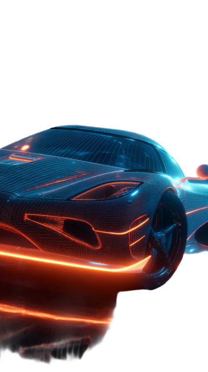 Futuristic Light Car Vinyl Car Decal Sticker – Waterproof & UV-Resistant 8"