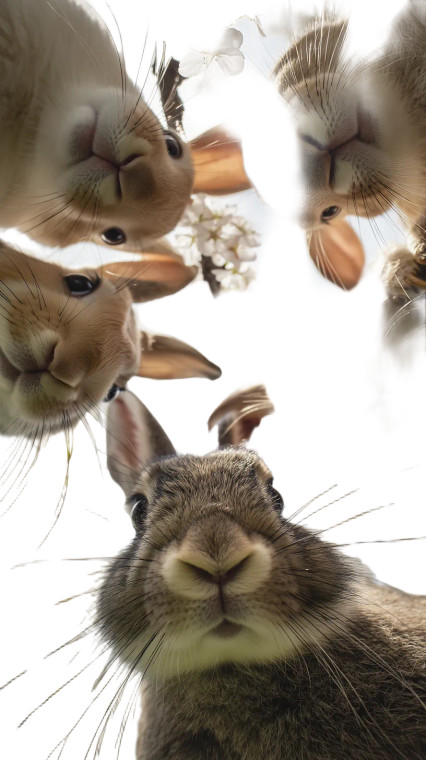 Adorable Rabbits Bloom V7 Vinyl Car Decal Sticker – Waterproof & UV-Resistant 8"