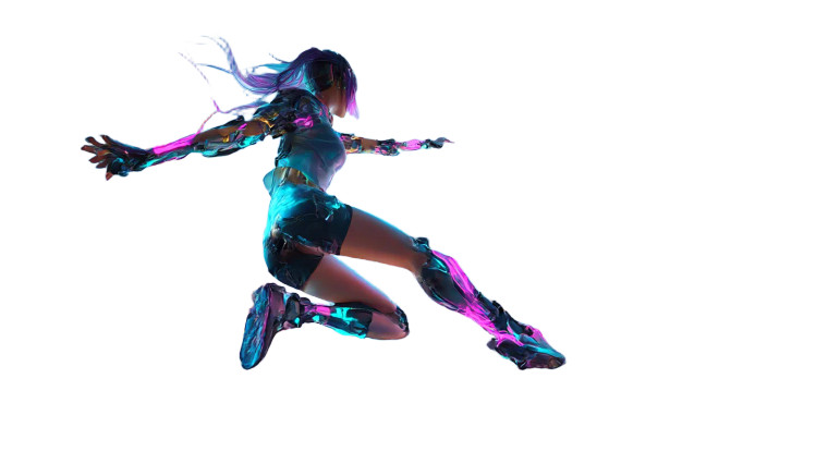 Cyberpunk Cyborg Leap Vinyl Car Decal Sticker – Waterproof & UV-Resistant 8"