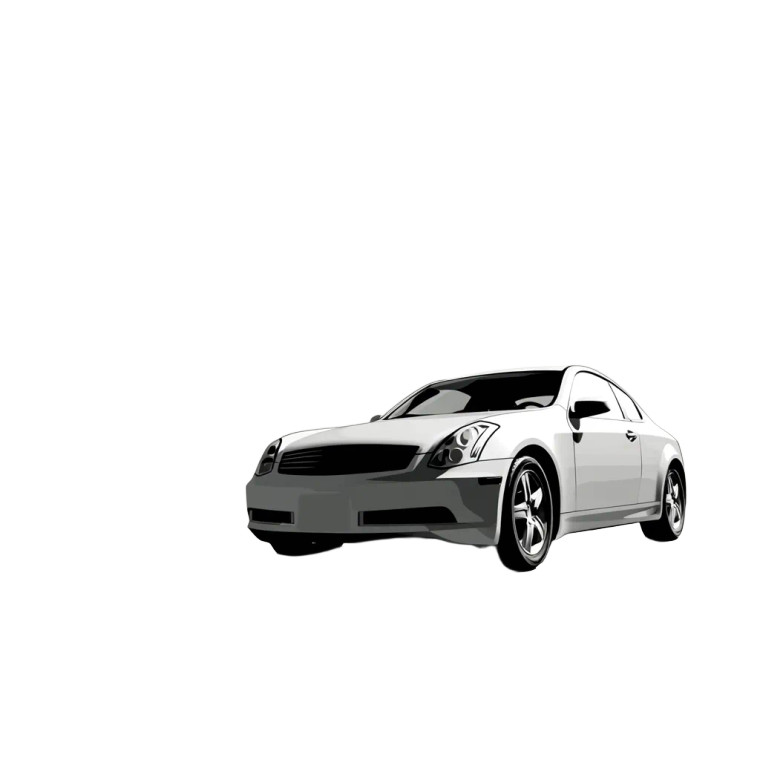 Modern Car Illustration Vinyl Car Decal Sticker – Waterproof & UV-Resistant 8"