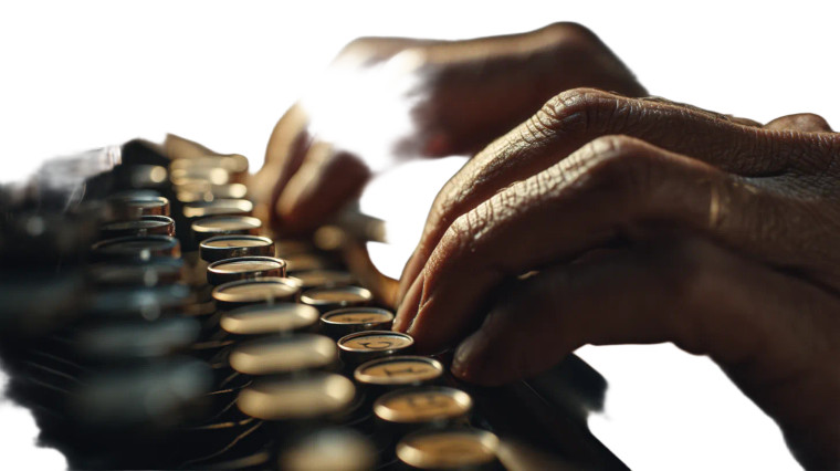 Vintage Typewriter Typing V2 Vinyl Car Decal Sticker – Waterproof & UV-Resistant 8"