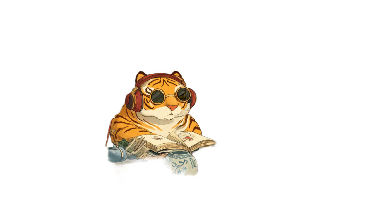 Cool Tiger Scholar Vinyl Car Decal Sticker – Waterproof & UV-Resistant 8"