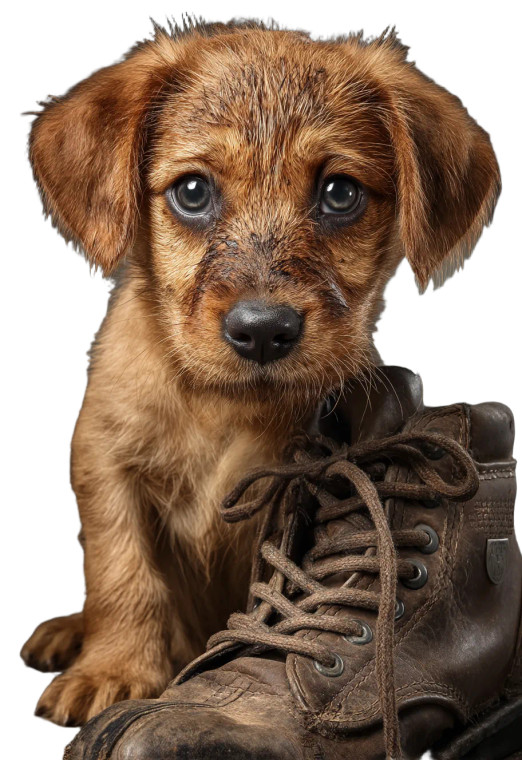 Puppy In Shoe Vinyl Car Decal Sticker – Waterproof & UV-Resistant 8"