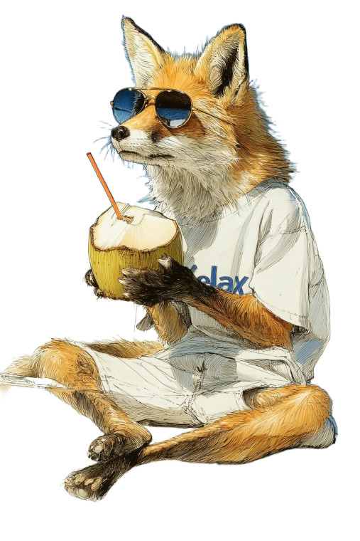 Relaxing Fox Vinyl Car Decal Sticker – Waterproof & UV-Resistant 8"