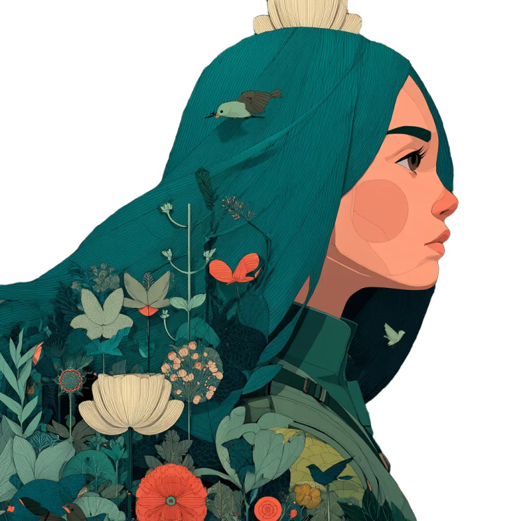 Whimsical Spring Lady V2 Vinyl Car Decal Sticker – Waterproof & UV-Resistant 8"