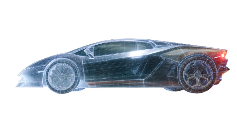 3D Avantador Wireframe Vinyl Car Decal Sticker – Waterproof & UV-Resistant 8"