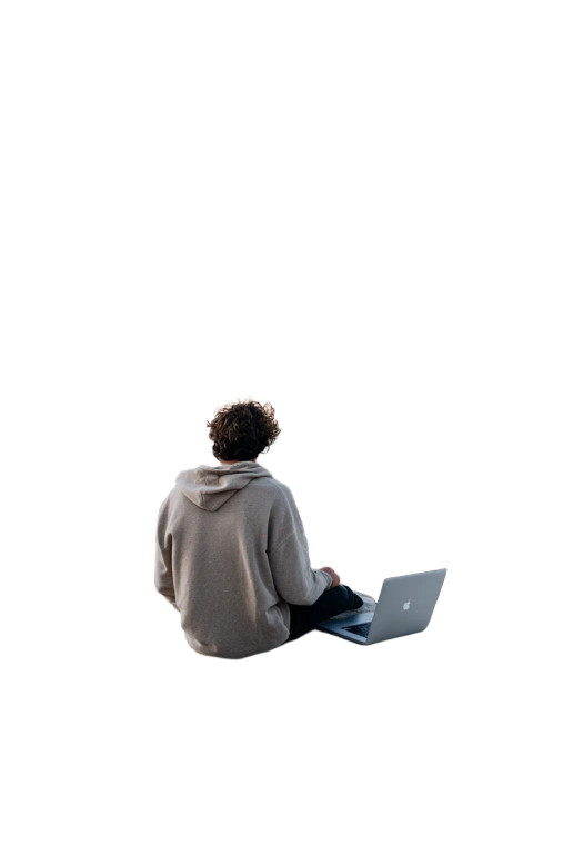 Rooftop Laptop Worker Vinyl Car Decal Sticker – Waterproof & UV-Resistant 8"