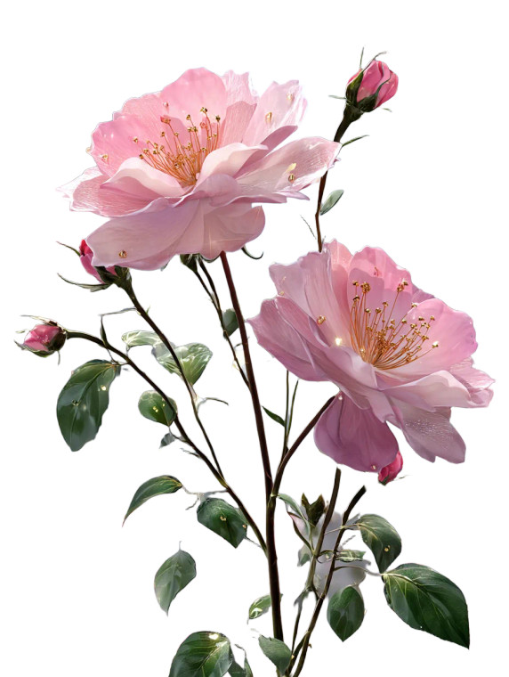 Futuristic Pink Roses Vinyl Car Decal Sticker – Waterproof & UV-Resistant 8"