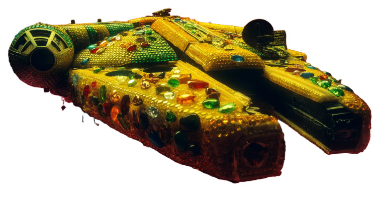 Gemstone Millennium Falcon Vinyl Car Decal Sticker – Waterproof & UV-Resistant 8"