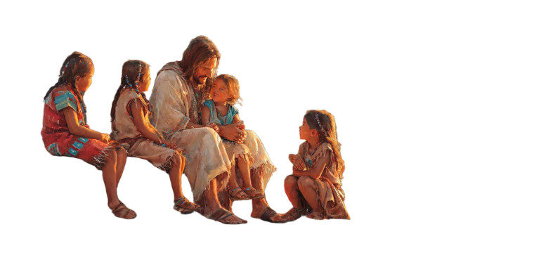 Jesus With Navajo Children Vinyl Car Decal Sticker – Waterproof & UV-Resistant 8"