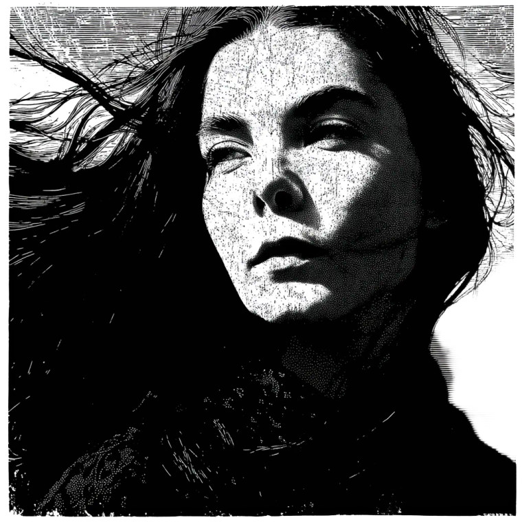 Bjork Linocut Vinyl Car Decal Sticker – Waterproof & UV-Resistant 8"