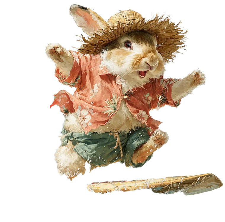 Surfing Rabbit Vinyl Car Decal Sticker – Waterproof & UV-Resistant 8"