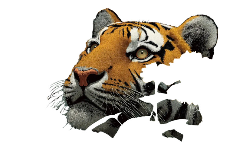 Tiger In Sunflowers Vinyl Car Decal Sticker – Waterproof & UV-Resistant 8"