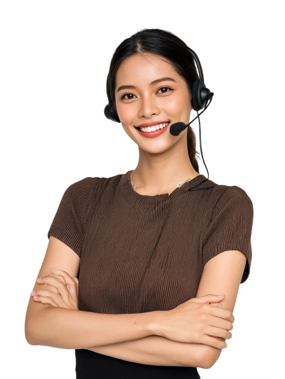 Smiling Call Center Agent Vinyl Car Decal Sticker – Waterproof & UV-Resistant 8"
