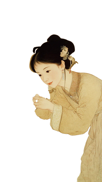 Song Dynasty Lady Vinyl Car Decal Sticker – Waterproof & UV-Resistant 8"