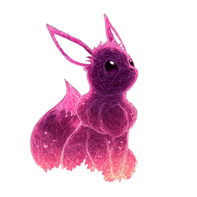 Sparkly Eevee Outline Vinyl Car Decal Sticker – Waterproof & UV-Resistant 8"