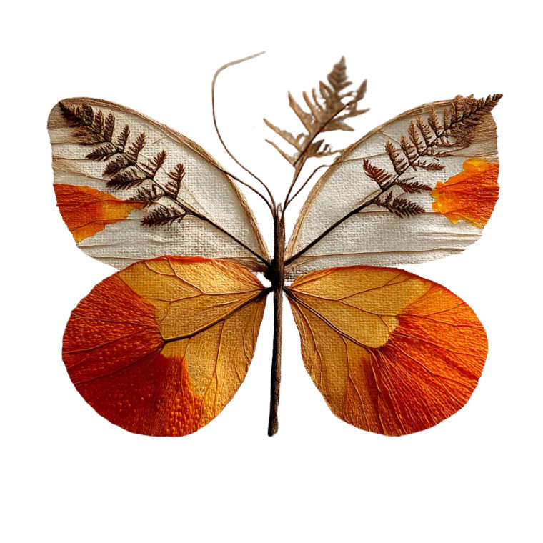 Orange Slice Butterfly Vinyl Car Decal Sticker – Waterproof & UV-Resistant 8"