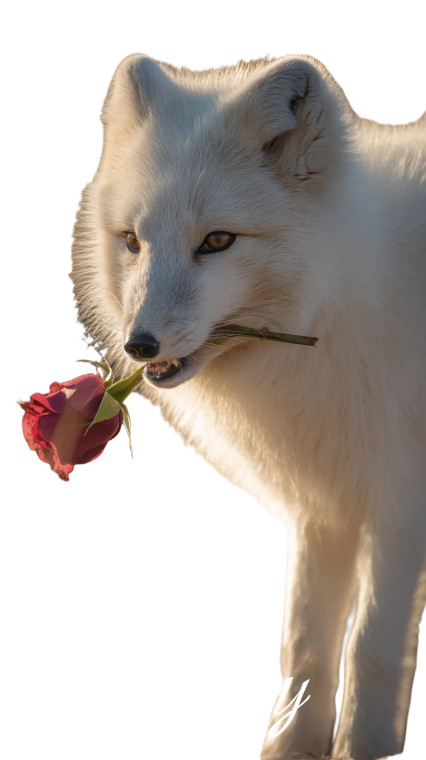 Arctic Fox Rose Vinyl Car Decal Sticker – Waterproof & UV-Resistant 8"