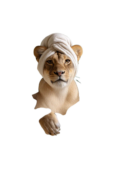 Whimsical Lioness Bath Vinyl Car Decal Sticker – Waterproof & UV-Resistant 8"