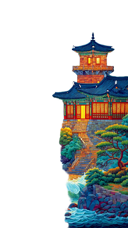 Korean Palace Night V2 Vinyl Car Decal Sticker – Waterproof & UV-Resistant 8"