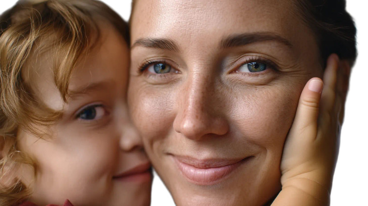 Smiling Mother Close-Up Vinyl Car Decal Sticker – Waterproof & UV-Resistant 8"