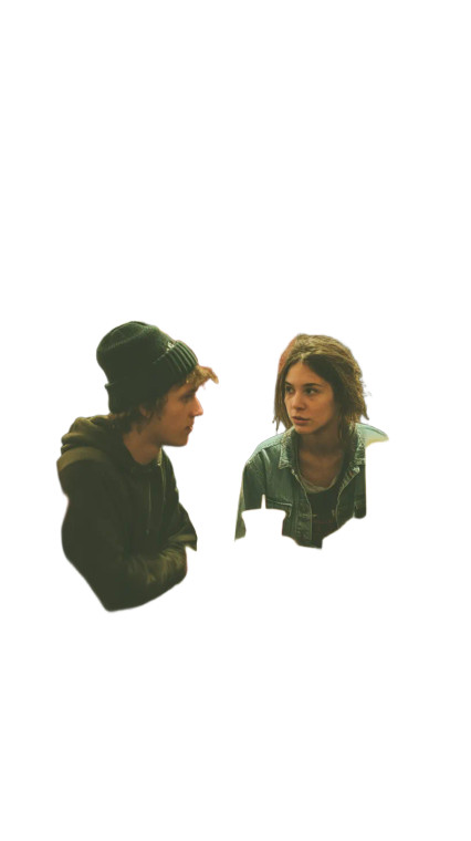 Young Couple Talking Vinyl Car Decal Sticker – Waterproof & UV-Resistant 8"