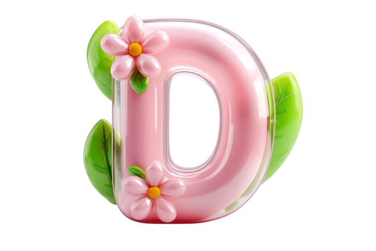 Inflatable Flower D Vinyl Car Decal Sticker – Waterproof & UV-Resistant 8"