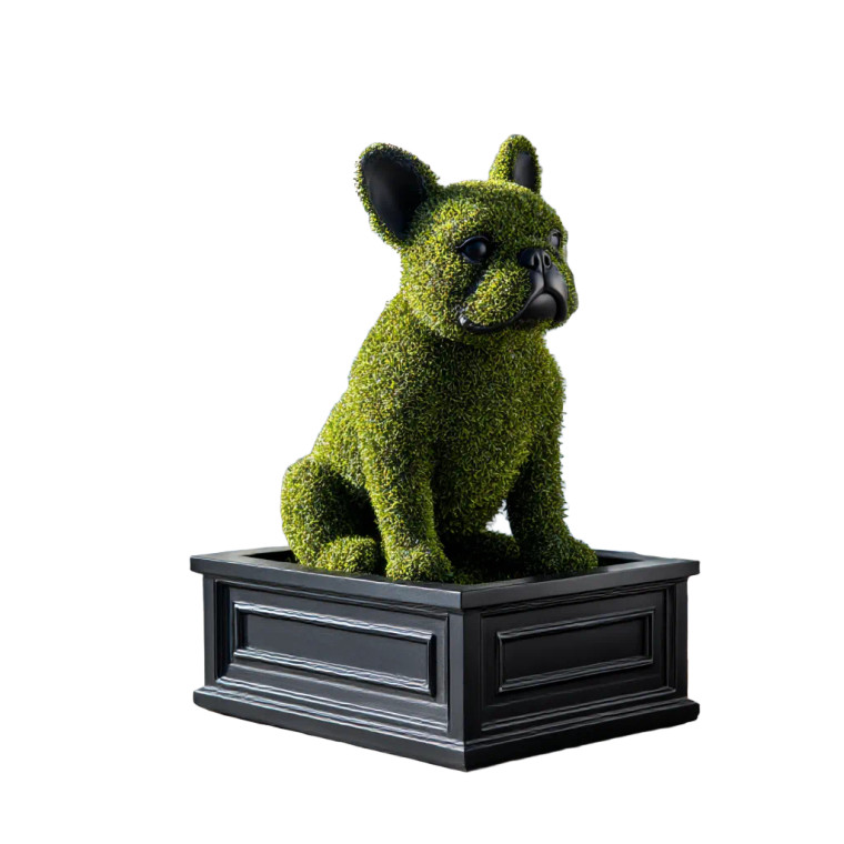 French Bulldog Topiary Vinyl Car Decal Sticker – Waterproof & UV-Resistant 8"