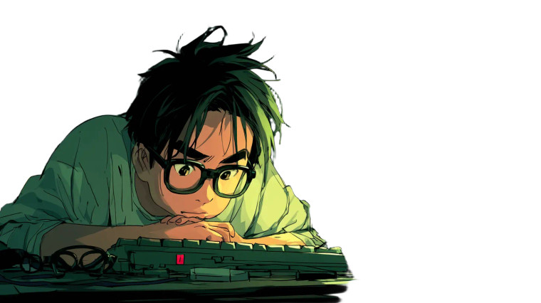 Geeky Programmer At Work Vinyl Car Decal Sticker – Waterproof & UV-Resistant 8"