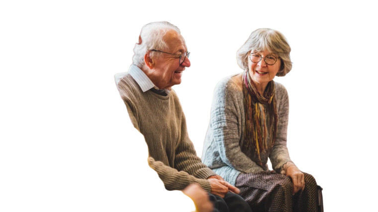 Asian Seniors Chatting Vinyl Car Decal Sticker – Waterproof & UV-Resistant 8"