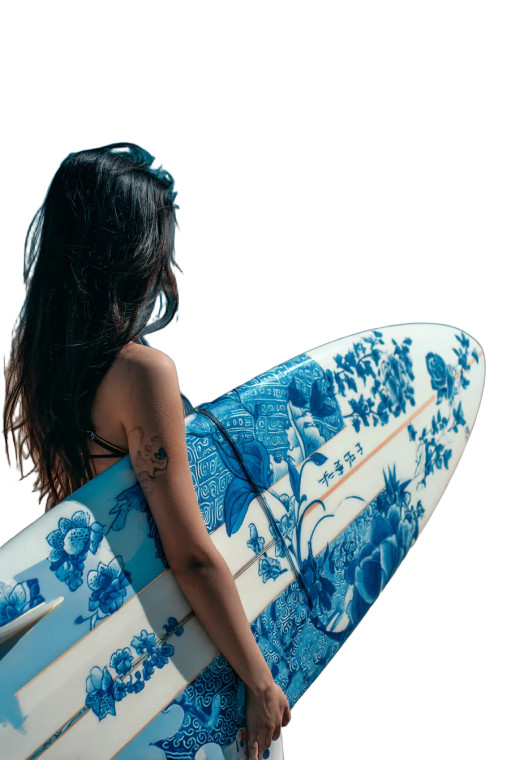 Gzhel Surfer Vinyl Car Decal Sticker – Waterproof & UV-Resistant 8"