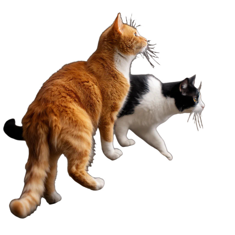 Climbing Cats Duo Vinyl Car Decal Sticker – Waterproof & UV-Resistant 8"