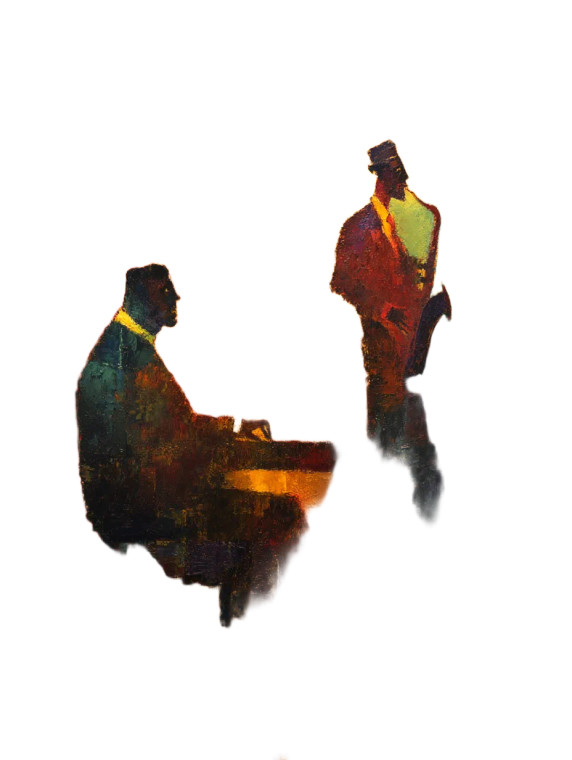 Jazz Legends Impressionism Vinyl Car Decal Sticker – Waterproof & UV-Resistant 8"