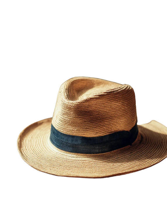 Classic Straw Hat Vinyl Car Decal Sticker – Waterproof & UV-Resistant 8"