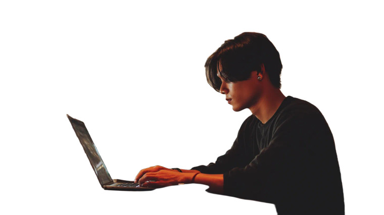 Asian Freelancer Working Vinyl Car Decal Sticker – Waterproof & UV-Resistant 8"