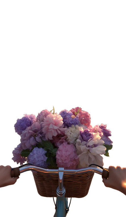 Bicycle With Flowers Vinyl Car Decal Sticker – Waterproof & UV-Resistant 8"