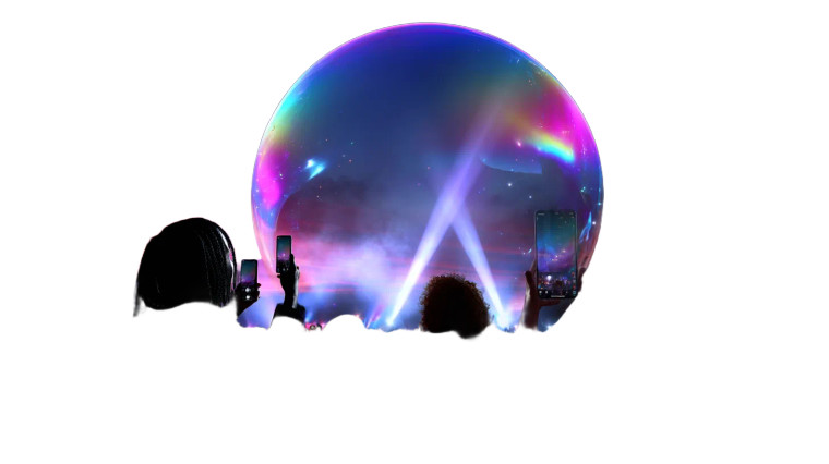 Iridescent Concert Bubble Vinyl Car Decal Sticker – Waterproof & UV-Resistant 8"