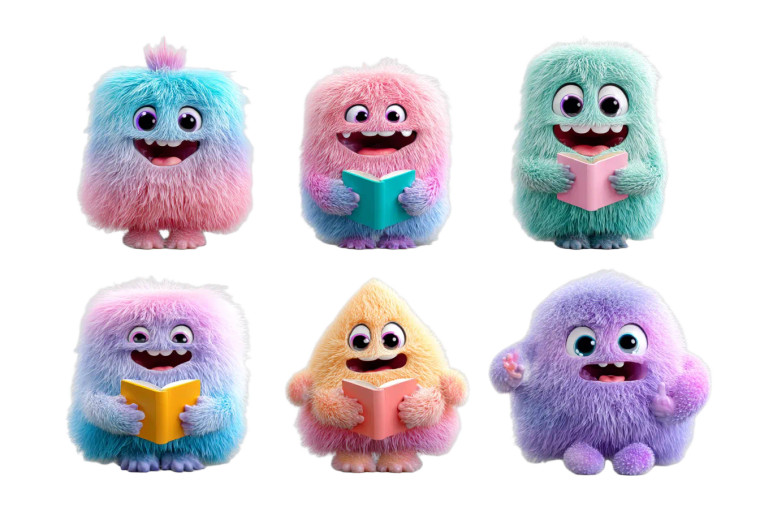 Cute 3D Monster Readers Vinyl Car Decal Sticker – Waterproof & UV-Resistant 8"