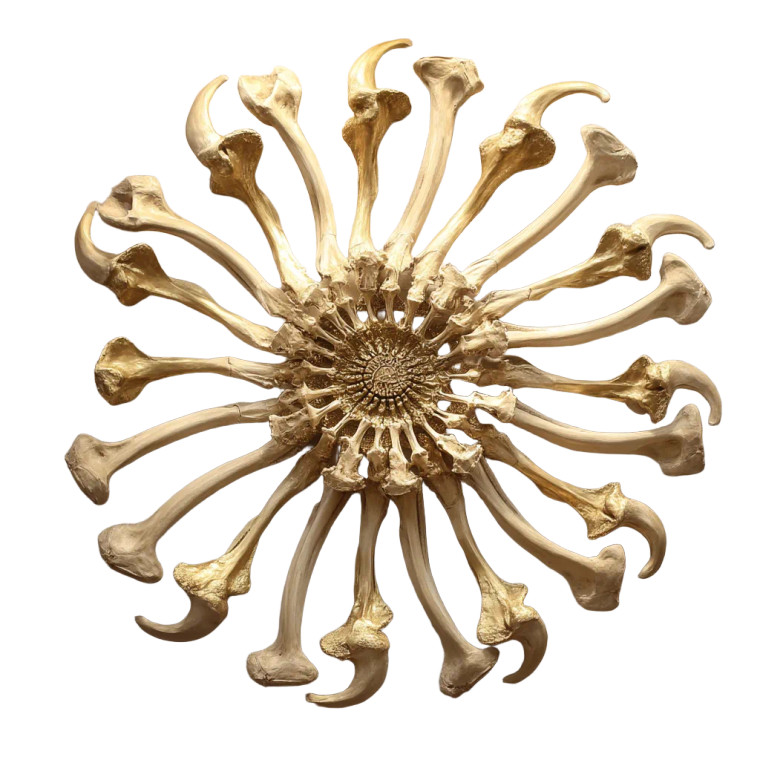 Golden Bone Sculpture Vinyl Car Decal Sticker – Waterproof & UV-Resistant 8"