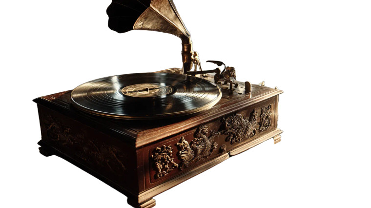 Vintage Gramophone Scene Vinyl Car Decal Sticker – Waterproof & UV-Resistant 8"