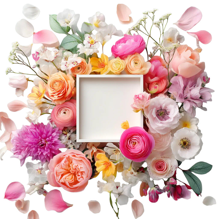 Flower Frame Vinyl Car Decal Sticker – Waterproof & UV-Resistant 8"