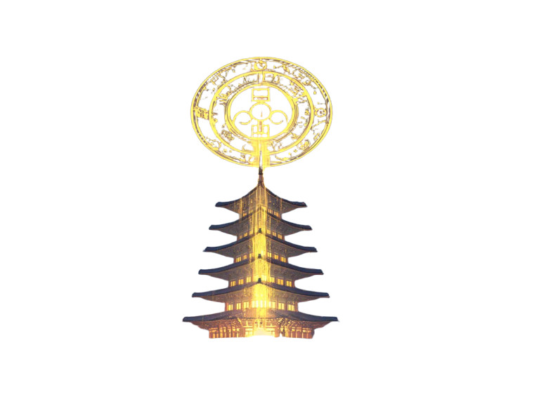 Korean Pagoda Sigil Vinyl Car Decal Sticker – Waterproof & UV-Resistant 8"