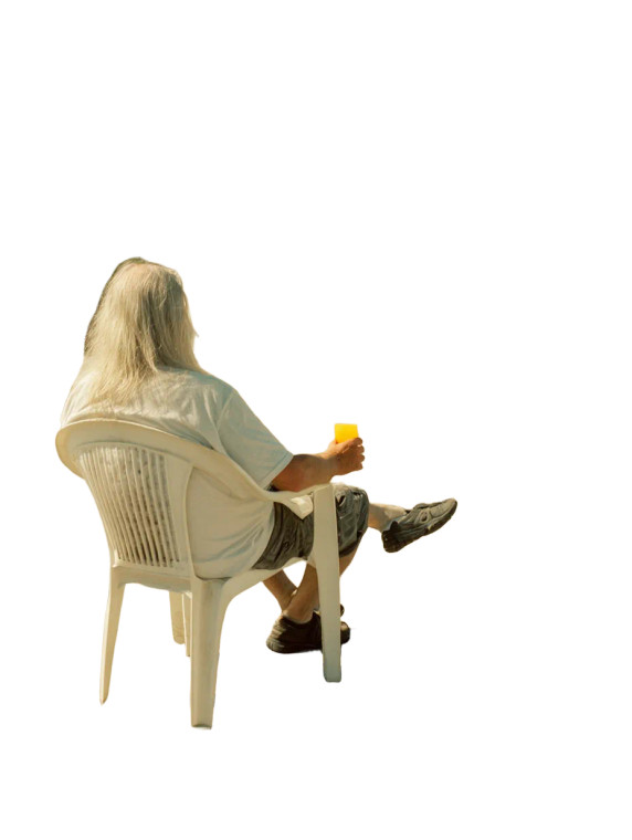 Blonde Man Drinking Juice Vinyl Car Decal Sticker – Waterproof & UV-Resistant 8"