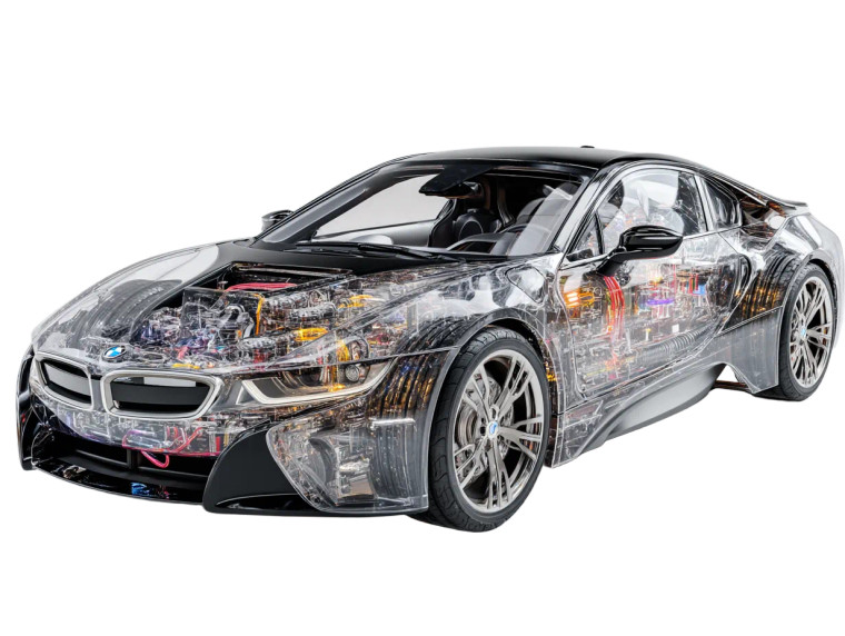Transparent Bmw Supercar Vinyl Car Decal Sticker – Waterproof & UV-Resistant 8"