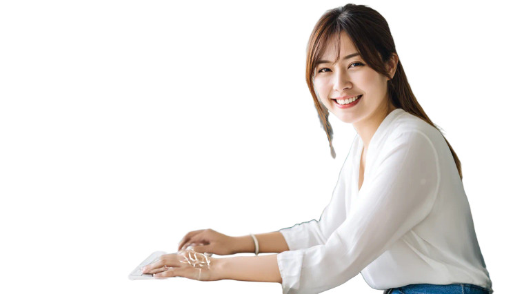 Smiling Office Worker Vinyl Car Decal Sticker – Waterproof & UV-Resistant 8"