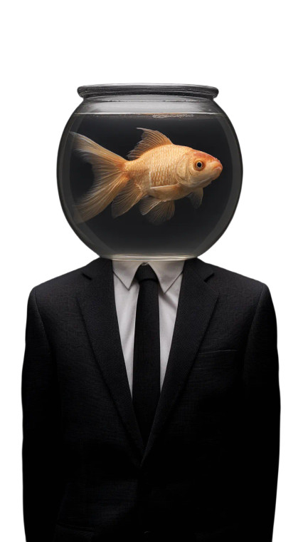 Goldfish In Suit V2 Vinyl Car Decal Sticker – Waterproof & UV-Resistant 8"