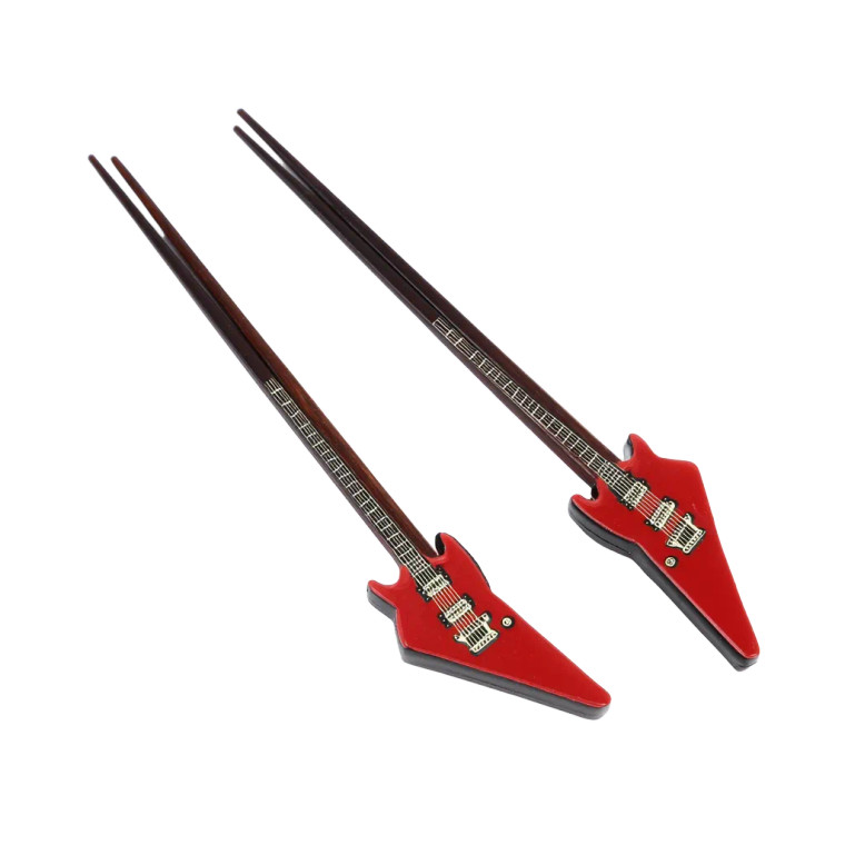 Electric Guitar Chopsticks Vinyl Car Decal Sticker – Waterproof & UV-Resistant 8"