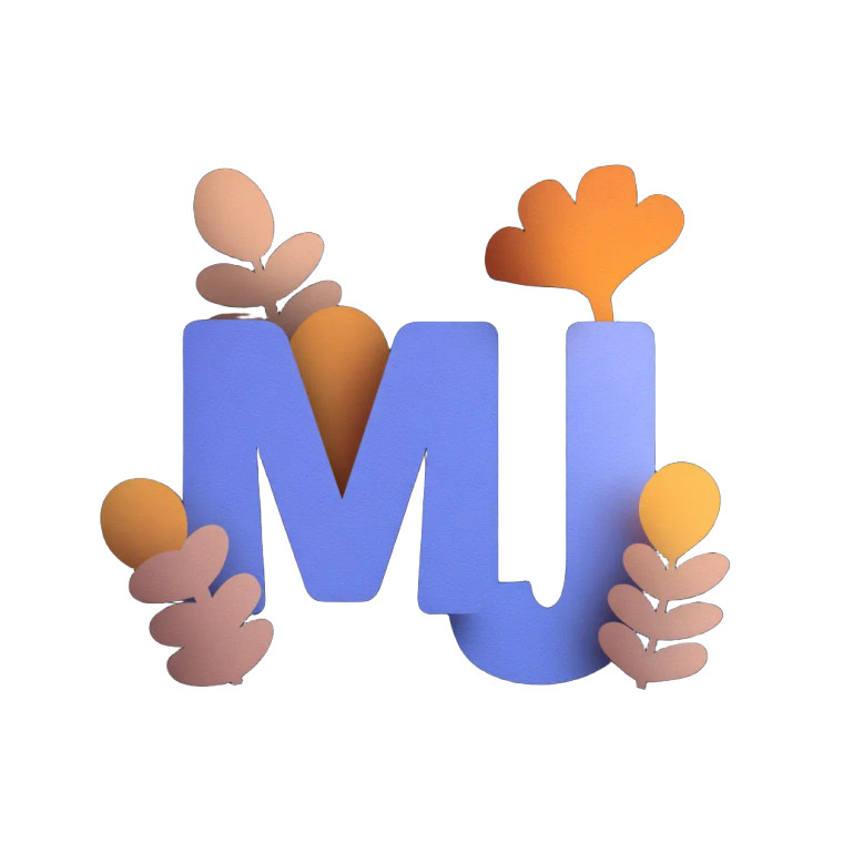 Whimsical Mj Letters Vinyl Car Decal Sticker – Waterproof & UV-Resistant 8"