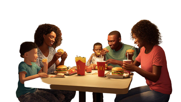 Family At Mcdonald'S Vinyl Car Decal Sticker – Waterproof & UV-Resistant 8"